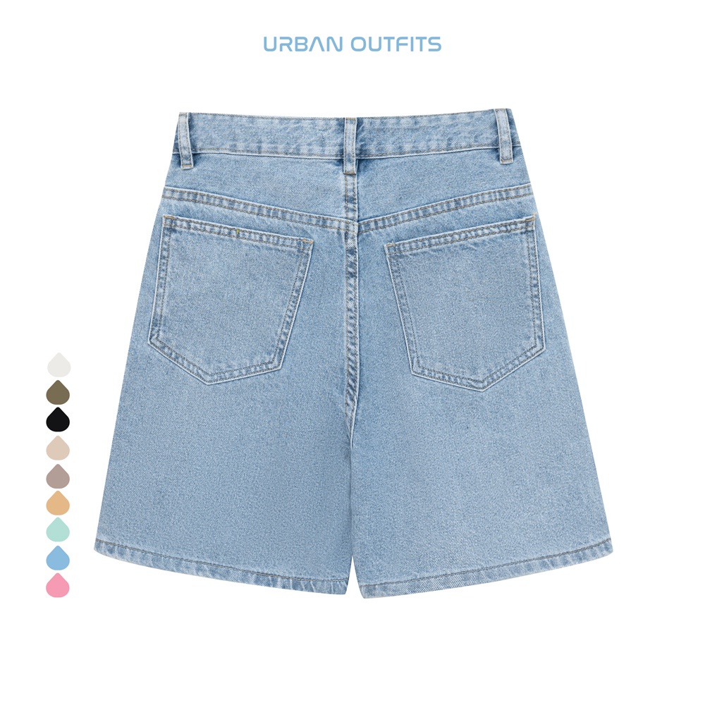 Quần Short Jean Nữ QJR105 Eo 60-70 URBAN OUTFITS Dáng Regular Chất Vải Denim Wash Kỹ Không Loang Màu