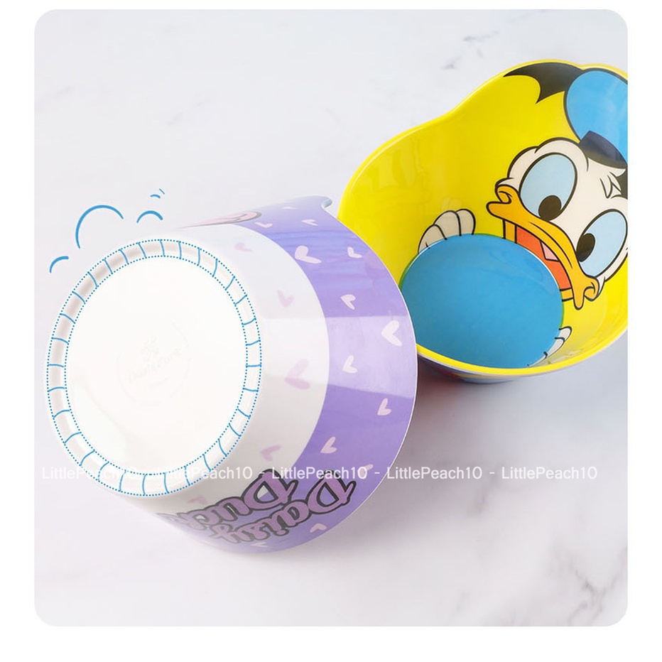 Chén tô ăn dặm Disney cho bé nhựa melamine cao cấp Frozen Elsa Anna Vịt Donald và Daisy nổi 3D mới
