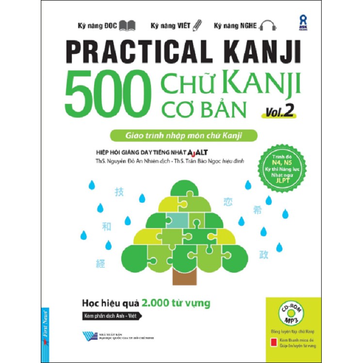 Sách - Combo 500 Chữ Kanji Cơ Bản Vol.1 + Vol.2 (kèm CD) - First News