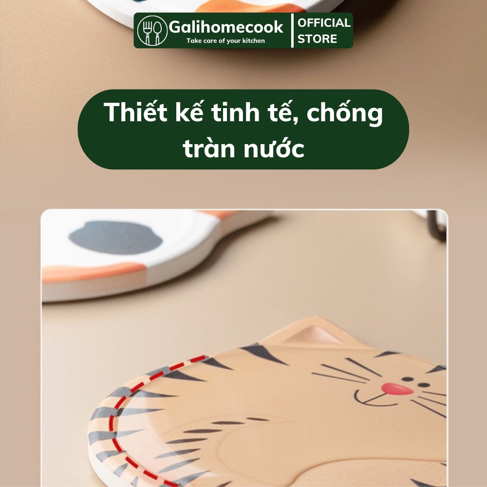 Đế lót ly, tấm lót cốc thấm nước dễ thương bằng gốm cao cấp | Galihomecook