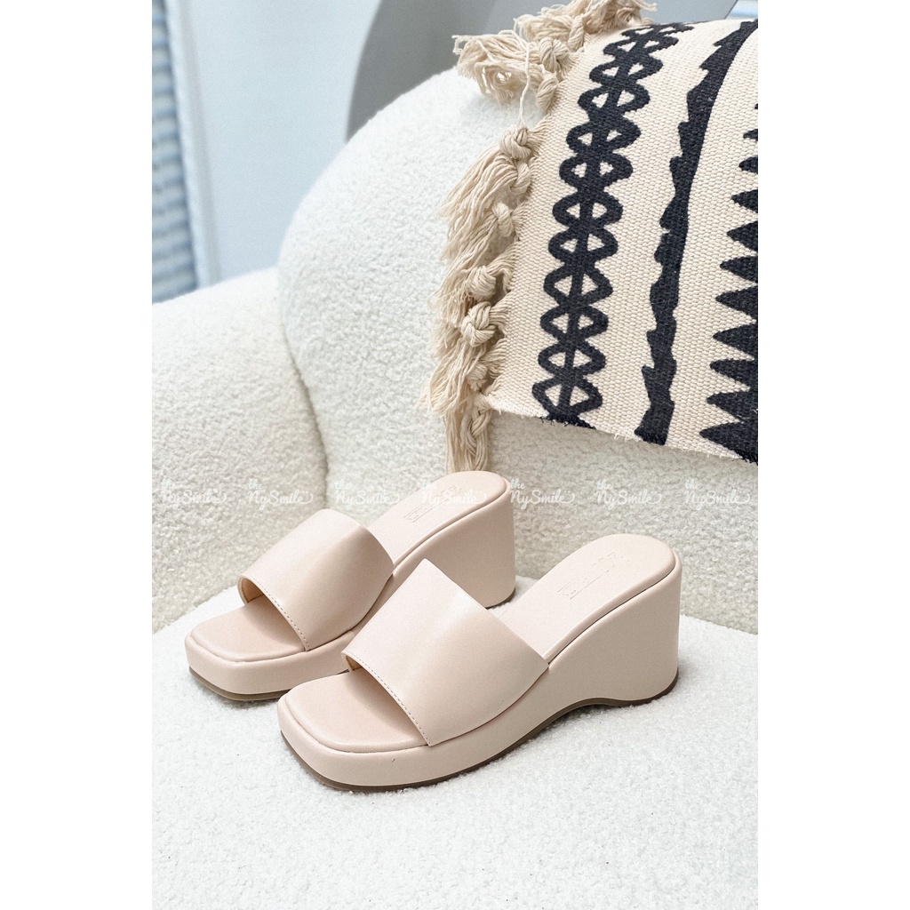Dép xuồng nữ 7 phân quai ngang to, dép bánh mì - The NySmile - NOKA