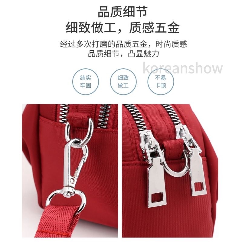 Túi xách nữ Túi đeo chéo vai màu đen/hồng chống nước phong cách Hàn Quốc cho nữ-75