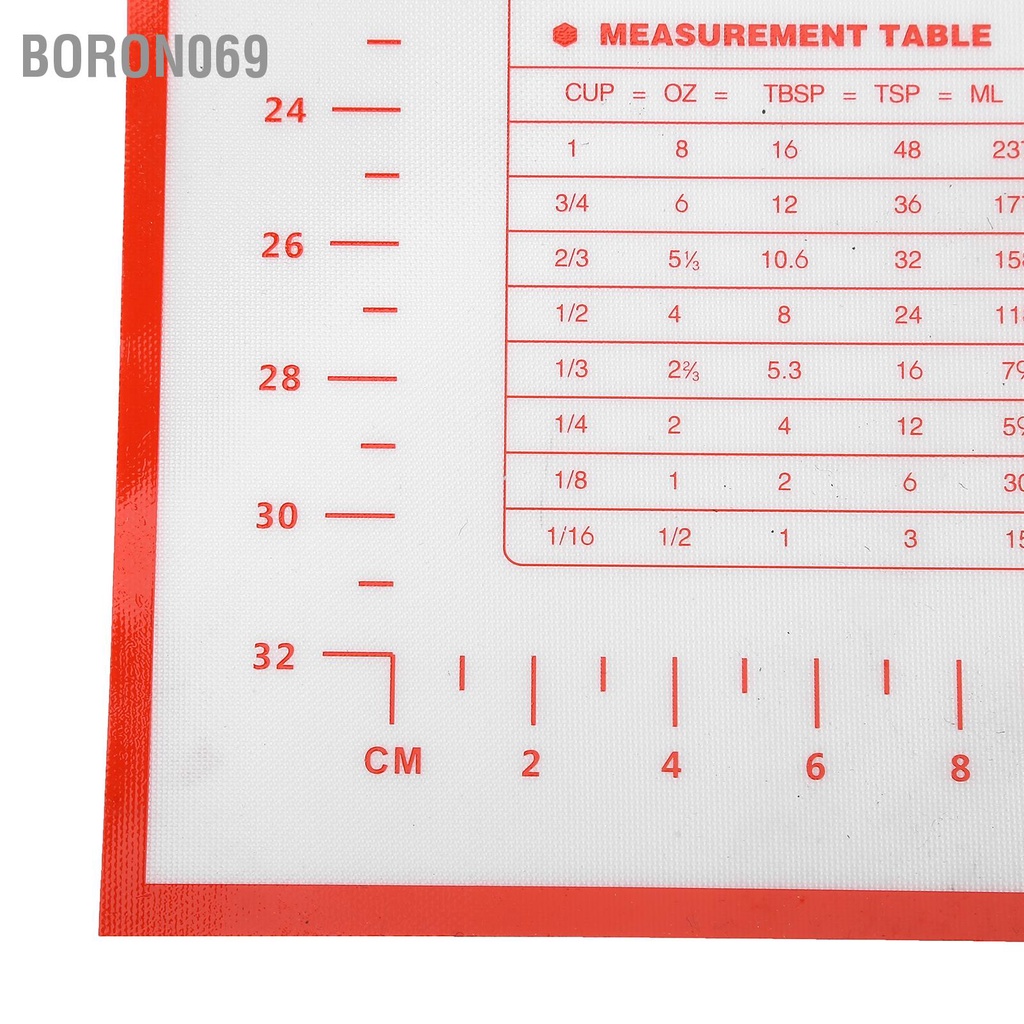 Boron069 Tấm lót làm bánh bằng silicon Bộ đếm có thể tái sử dụng Cuộn Mat Bột cán ngọt với phép đo cho Pizza lớp vỏ
