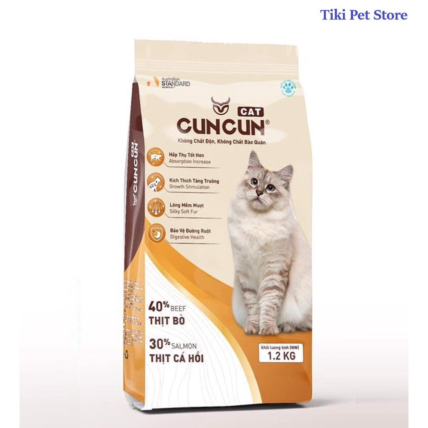 Hạt Mèo CunCun Cat 1,2kg Thức Ăn Khô Cho Mèo Tiện Dụng