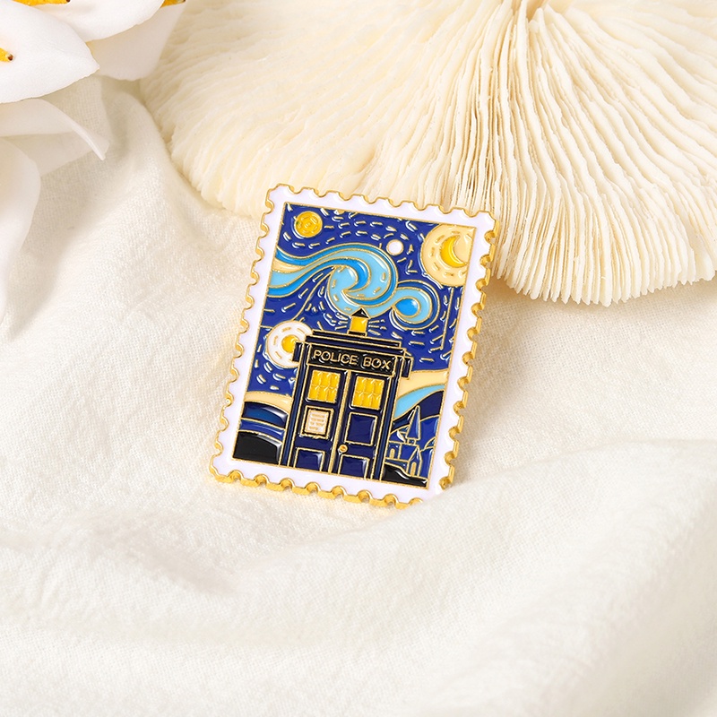 Ghim Cài Áo Hình Tranh Sơn Dầu Van Gogh Độc Đáo