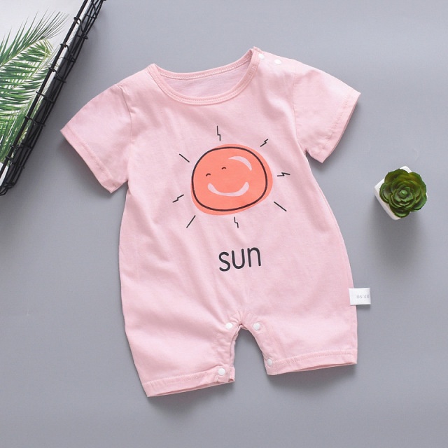 Bộ body đùi ngắn tay bodysuit hình động vật dễ thương cho bé trai bé gái sơ sinh dáng yếm
