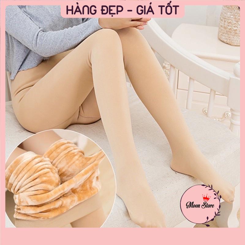 Quần tất nữ lót lông màu da chân siêu ấm dày dặn giữ nhiệt mùa đông QT03