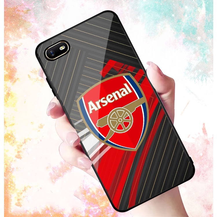 Ốp Lưng REALME C2, OPPO A1K  mặt kính cường lực cao cấp In hình Câu Lạc Bộ Bóng Đá