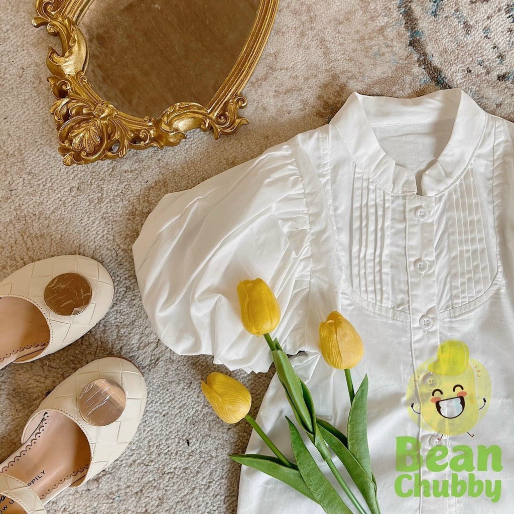 Áo Sơ Mi Tay Bồng Bé Gái 12kg-14kg