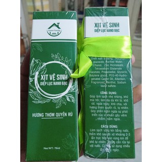 Xịt vệ sinh DIỆP LỤC NANO BẠC