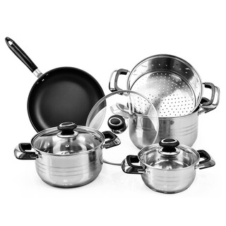 Bộ nồi chảo xửng hấp inox 3 đáy Goldsun GP16-5308SG
