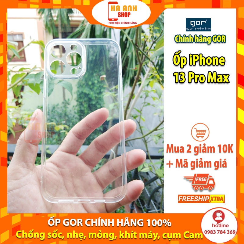 Ốp Dẻo Gor Cho Ip 11/ 11 Pro/ 11 ProMax/ 12/12 Pro/ 12 ProMax/ 13/13 Pro/13 ProMax... Có Cụm Bảo Vệ Camera, Trong Suốt