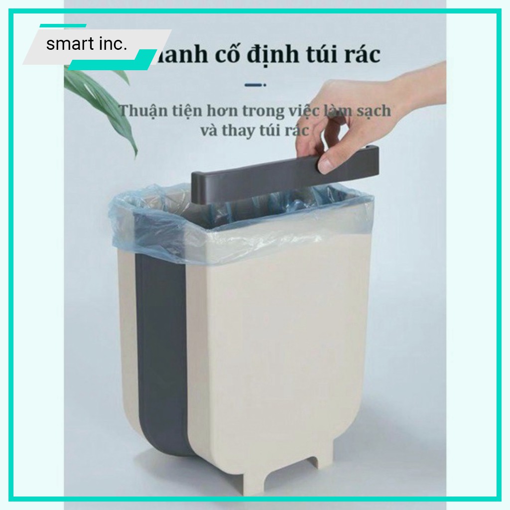 Thùng Rác Nhựa Gấp Gọn Treo Kẹp Cửa Tủ Sọt Rác Gắn Móc Mép Cánh Cửa Tủ Bếp Nhà Bếp Nhà Tắm Ô Tô Xe Hơi Đa Năng