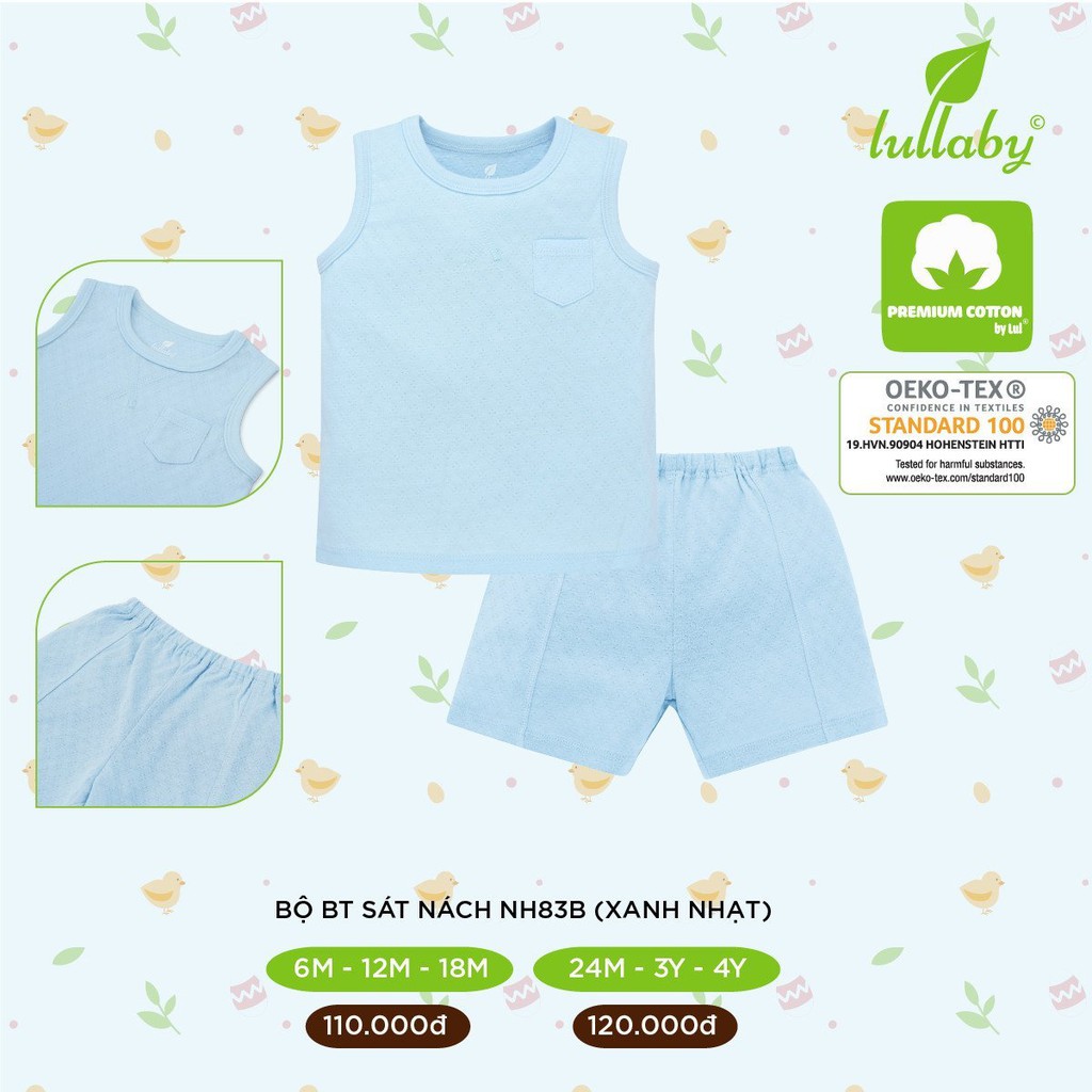 (6-&gt;18 tháng) Bộ 3 lỗ sát sách bé trai Lullaby - chất &quot;vải thở&quot; cực thông thoáng (NH83B)