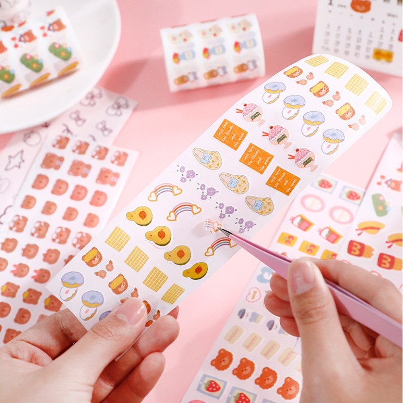 Cuộn washi tape MgCity Marshmallows size 5.5cm x 3m sticker hình dán confetti polcos trang trí sổ tay | BSW092