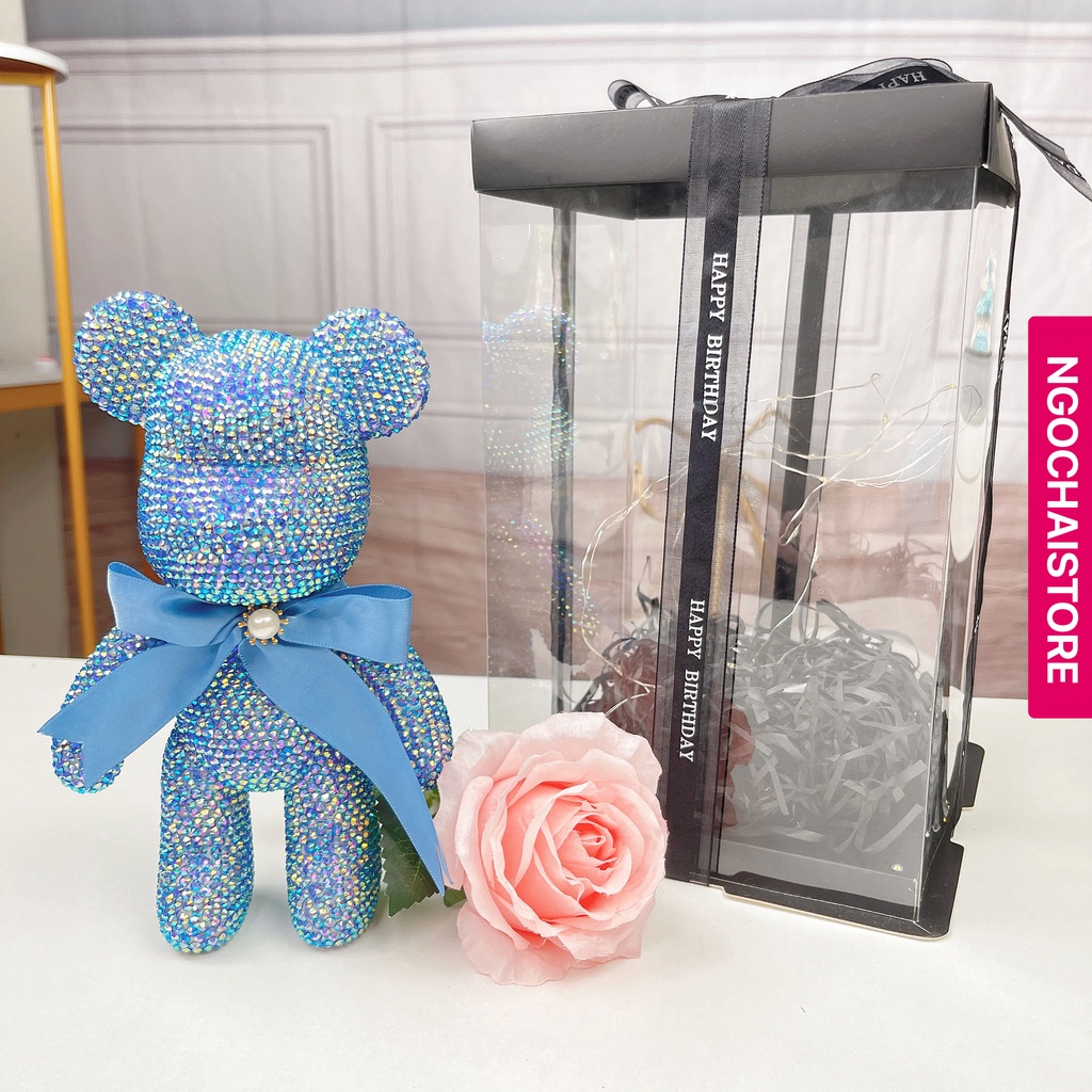 [Sẵn Hàng] Gấu đính đá bearbrick handmade tự làm size 23 hottrend tiktok đủ màu sẵn hàng cho mọi lứa tuổi