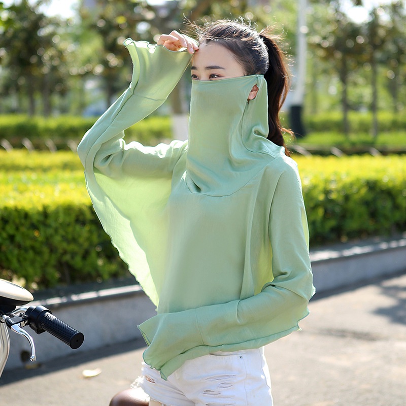 Áo Chống Nắng Mỏng Bảo Vệ Cổ Và Mặt Thoáng Khí Dùng Khi Lái Xe Mùa Hè