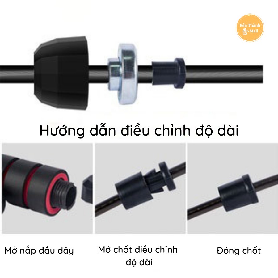 ✈️ [Freeship] Dây Nhảy Tập Thể Dục, Dây Lõi Thép Điều Chỉnh Được Độ Dài