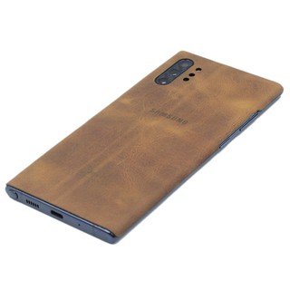 Ốp dán da Galaxy Note 10 plus - Da thật nhập khẩu cao cấp - (Nâu bò sáp )