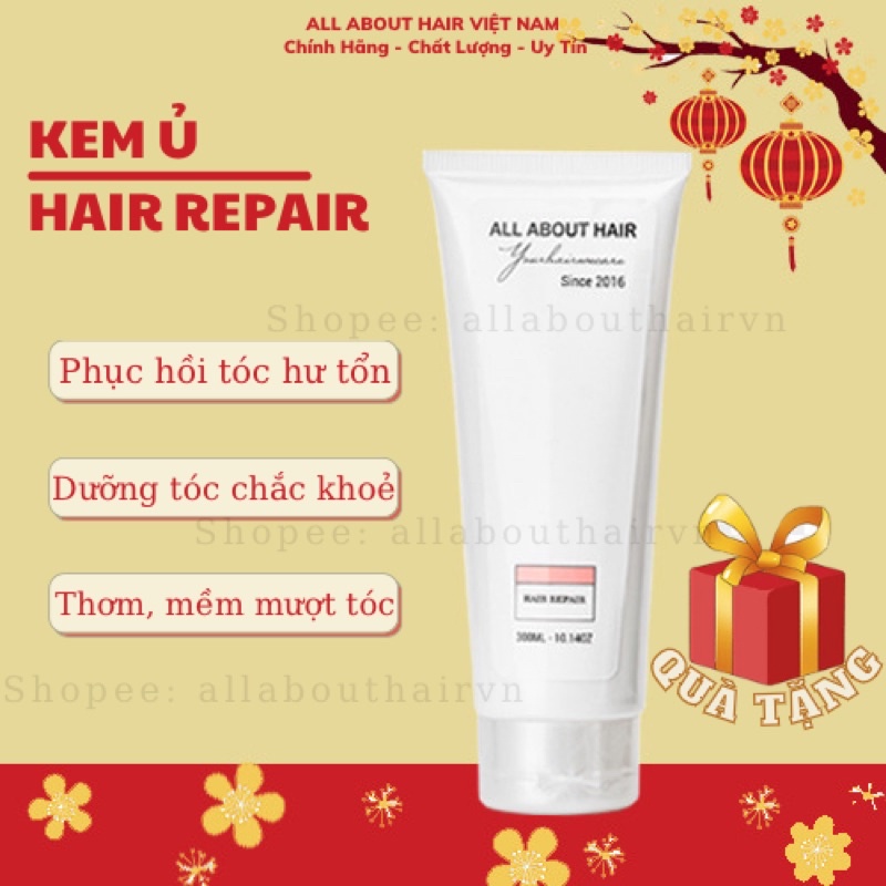 KEM Ủ | HAIR REPAIR All About Hair phục hồi tóc hư tổn, dưỡng tóc chắc khoẻ, mềm mượt - TẶNG NÓN TRÙM