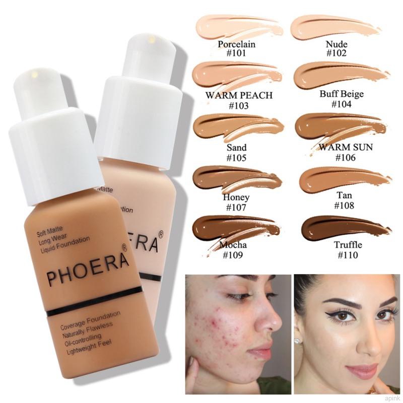 [Hàng mới về] Lọ kem nền che khuyết điểm toàn diện dạng lỏng PHOERA 30ml | BigBuy360 - bigbuy360.vn