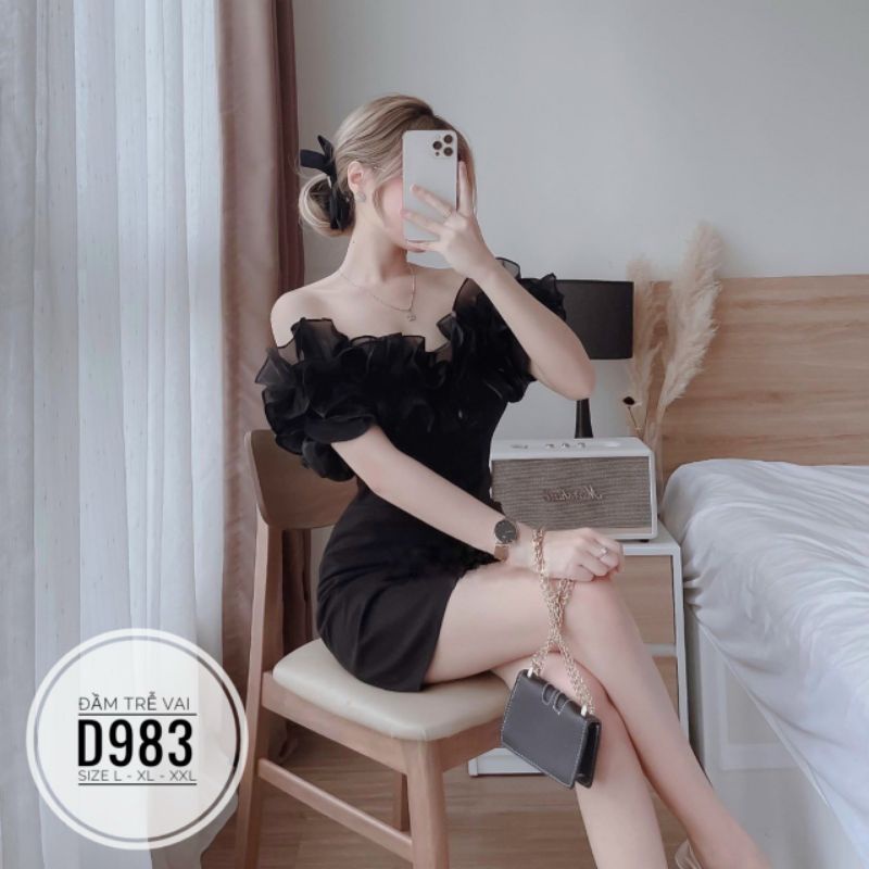 Đầm big size trễ vai bèo bèo từ 60kg-90kg