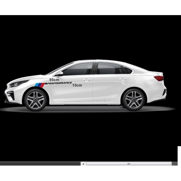 Tem dán performance đơn giản phù hợp nhiều kiểu xe khác nhau. 1 bộ 2 bên dán xe sáng màu