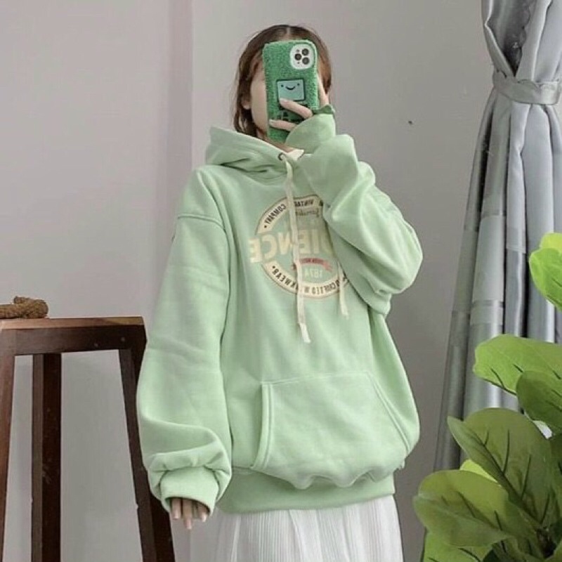 AK26_Áo Hoodie Nỉ Ngoại Bông Dày Dặn_Form Rộng Dơi Tay Phồng_Chất Vải Dày Mịn Không Xù Lông_Unisex Nam Nữ Ok