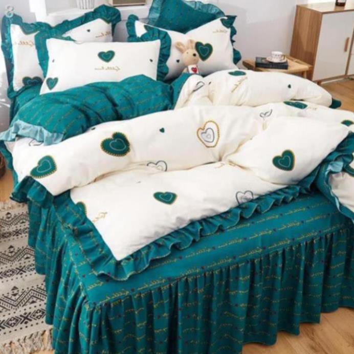 ஐ▽net váy ngủ nổi tiếng bốn mảnh Bộ đồ giường ba mảnh phong cách công chúa Hàn Quốc dày thân thiện với làn da