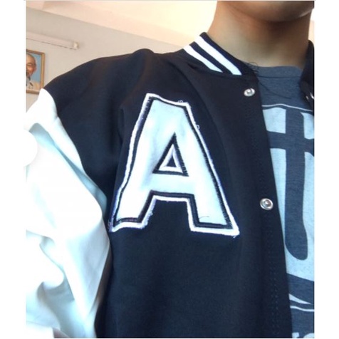 Áo Bomber form rộng  Phối Tay Chữ A Chất Nỉ Phong Cách Cá Tính Thể Thao Có Ảnh Thật và Video Teenstore.365