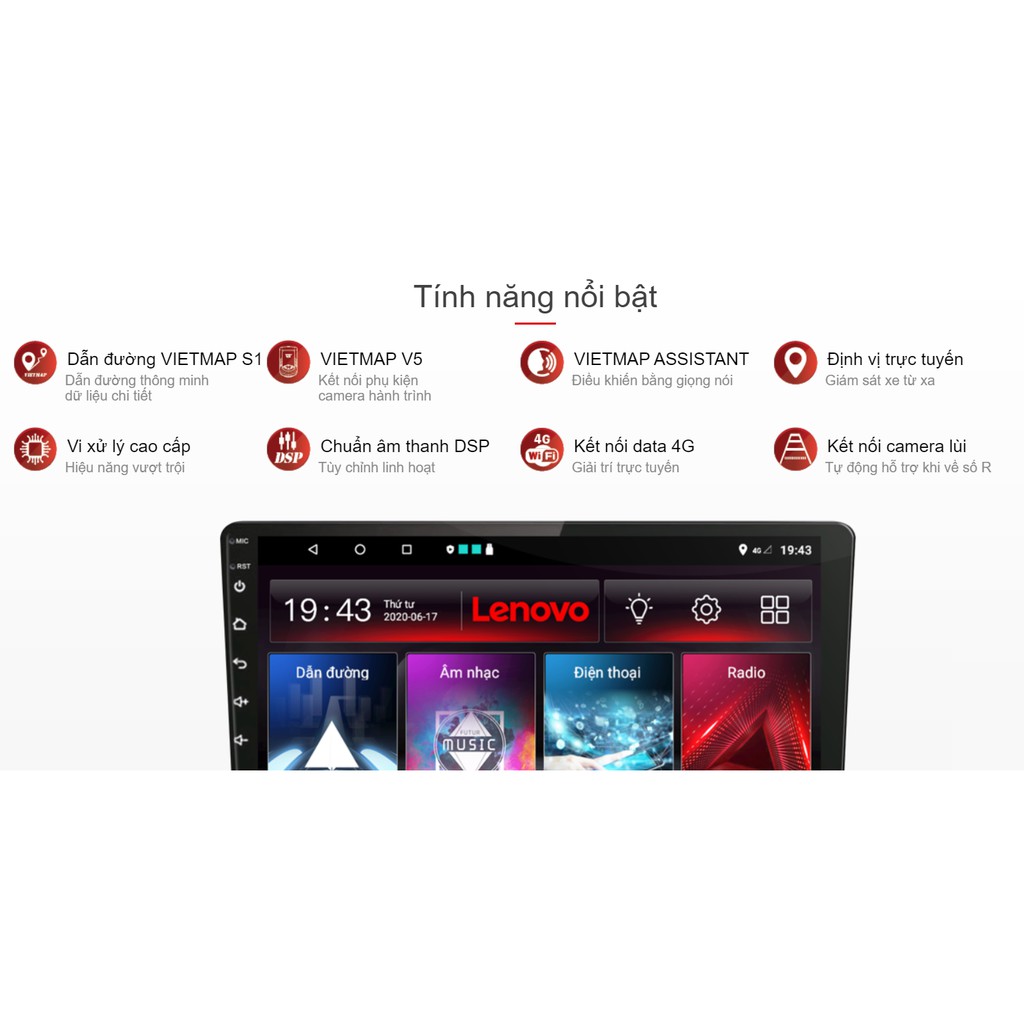 Màn Hình Android Vietmap Lenovo D1-Pro +  +