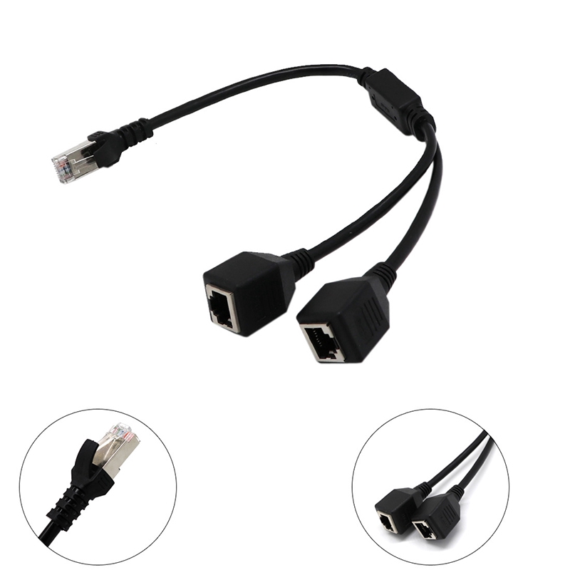 Cáp Chia Mạng Lan Rj45 1 Đầu Đực Sang 2 Đầu Cái