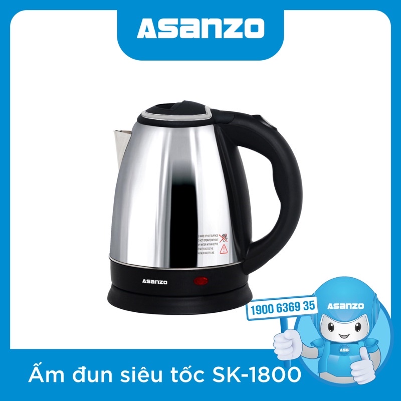 ẤM ĐUN SIÊU TỐC ASANZO 1.8L CHÍNH HÃNG [Kèm Ảnh Thật & Clip]