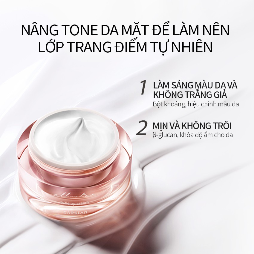 Kem Nâng Tông Da Carslan Kem Lười nâng tone Dưỡng Ẩm Che Khuyết Điểm 10g