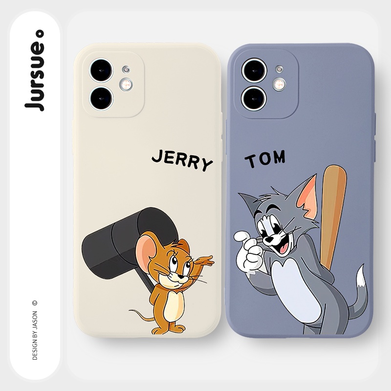 Ốp lưng JURSUE hoạt hình cặp đôi dễ thương đẹp Cho iPhone 14 13 12 11 Pro Max SE 2020 X XR XS 8 7 ip 6S 6 Plus kute Y2170