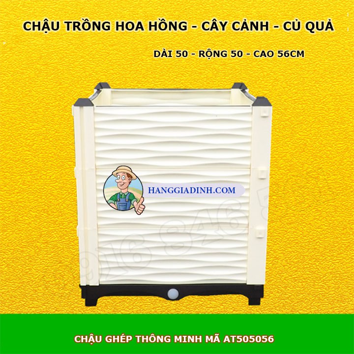 [SIÊU GIẢM GIÁ] Combo 2 bộ chậu ghép trồng cây, hoa hồng, hoa giấy cao 56cm