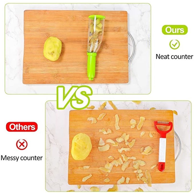 Dụng Cụ Gọt Vỏ Rau Củ Quả Đa Năng Kèm Ống Đựng Tiện Dụng