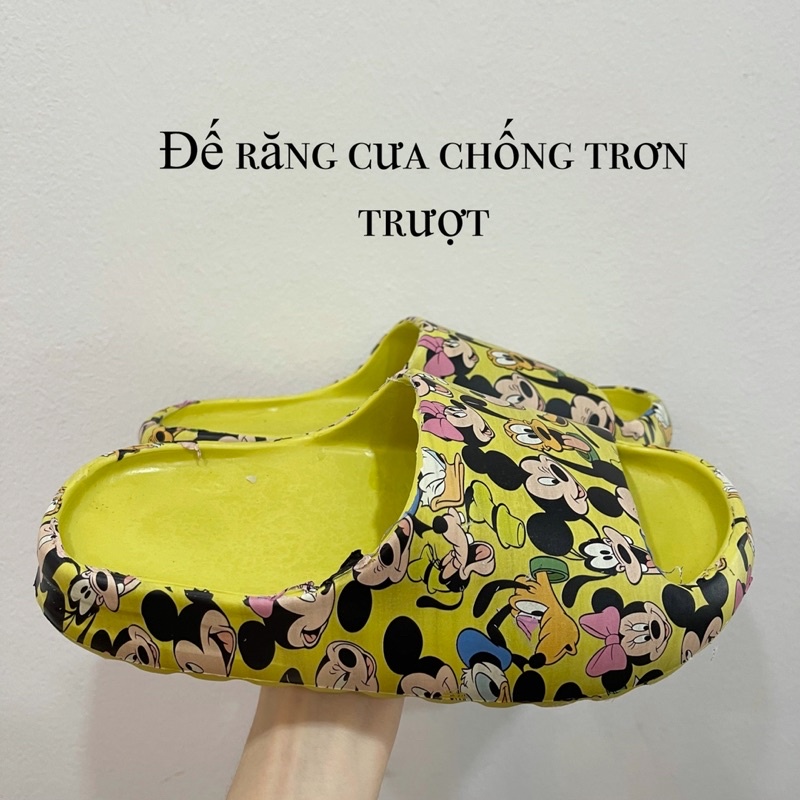 Dép lê quai ngang đế bánh mì họa tiết mickey dễ thương D142