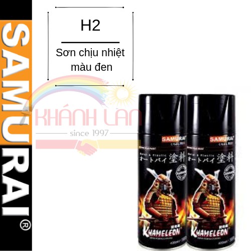 Sơn xịt Samurai Việt Nam – H2 – Sơn chiụ nhiệt màu Đen (300ºC)