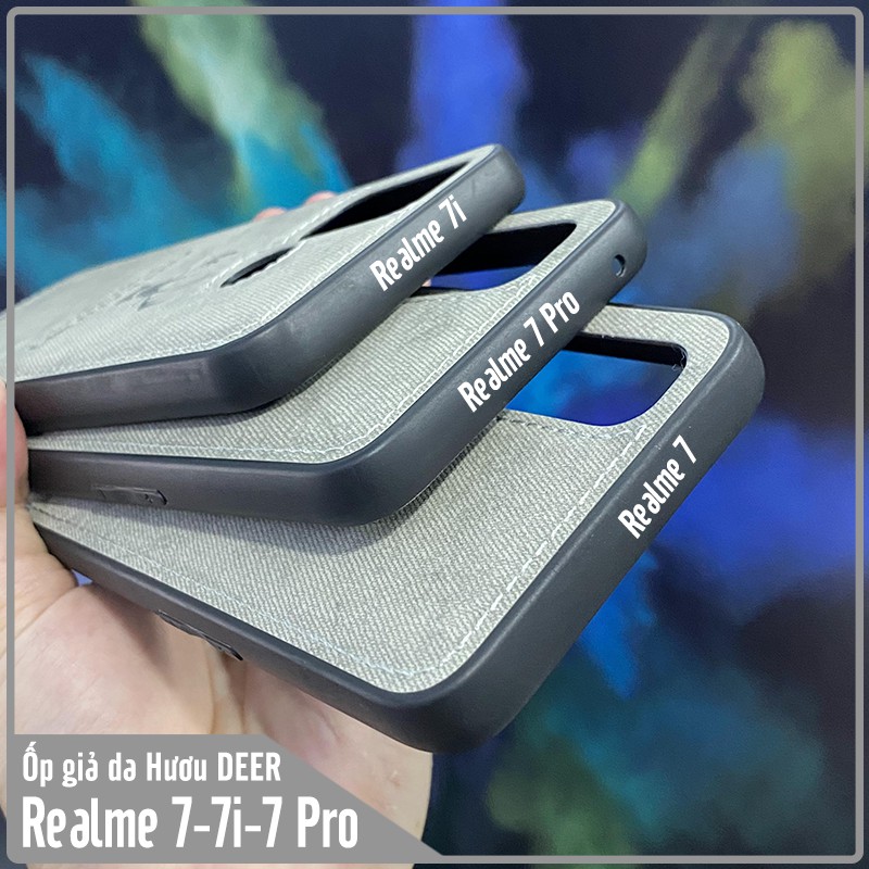 Ốp lưng giả da con hươu DEER - Nhựa dẻo TPU cho Realme 7 - Realme 7i - Realme 7 Pro
