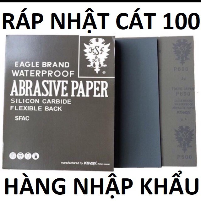 100 tờ giấy nhám Nhật 100 đen , giấy ráp chà xe máy, ô tô KOVAX , Nhập khẩu Nhật Bản