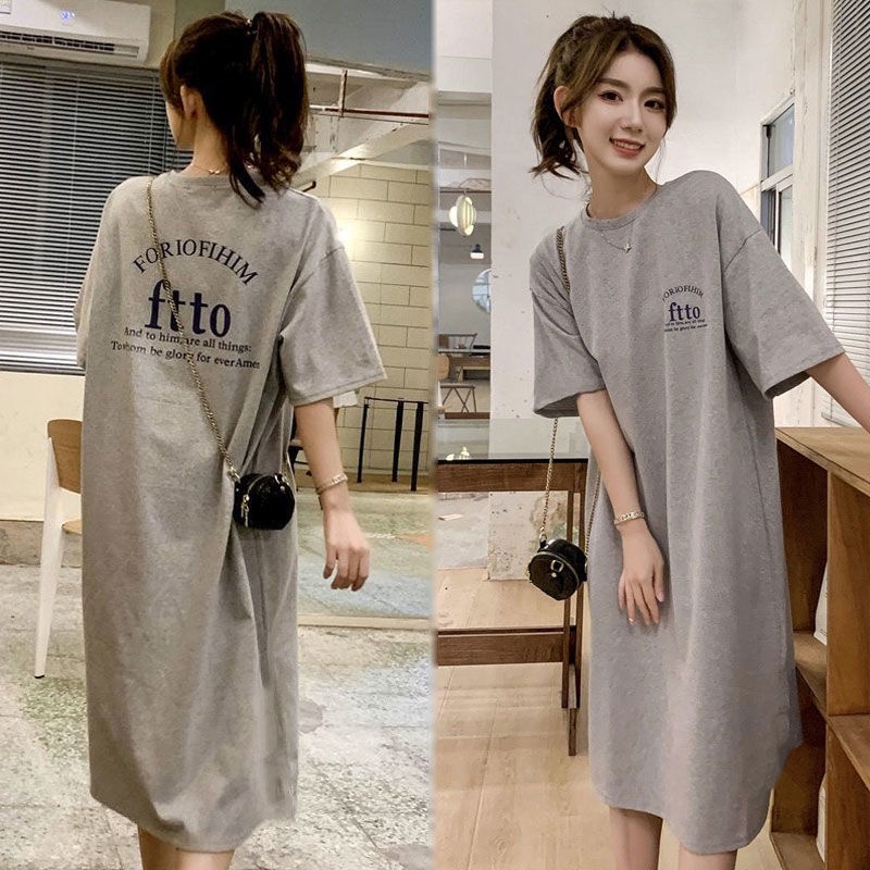 Đầm Ngủ Thun Tay Ngắn Dáng Dài Rộng Thời Trang Mùa Hè Cho Nữ