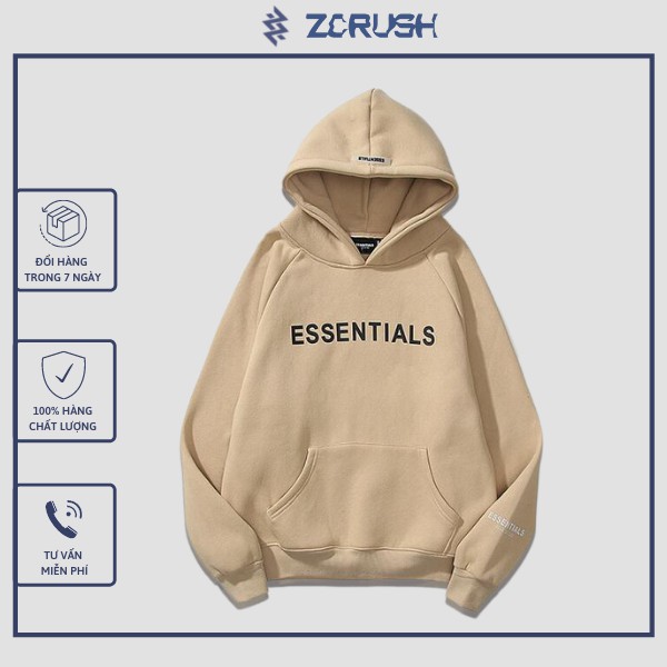Áo Hoodie ESSENTIALS  [ Zcrush ] Áo hoodie nỉ ngoại dày đẹp phong cách Bassic | BigBuy360 - bigbuy360.vn