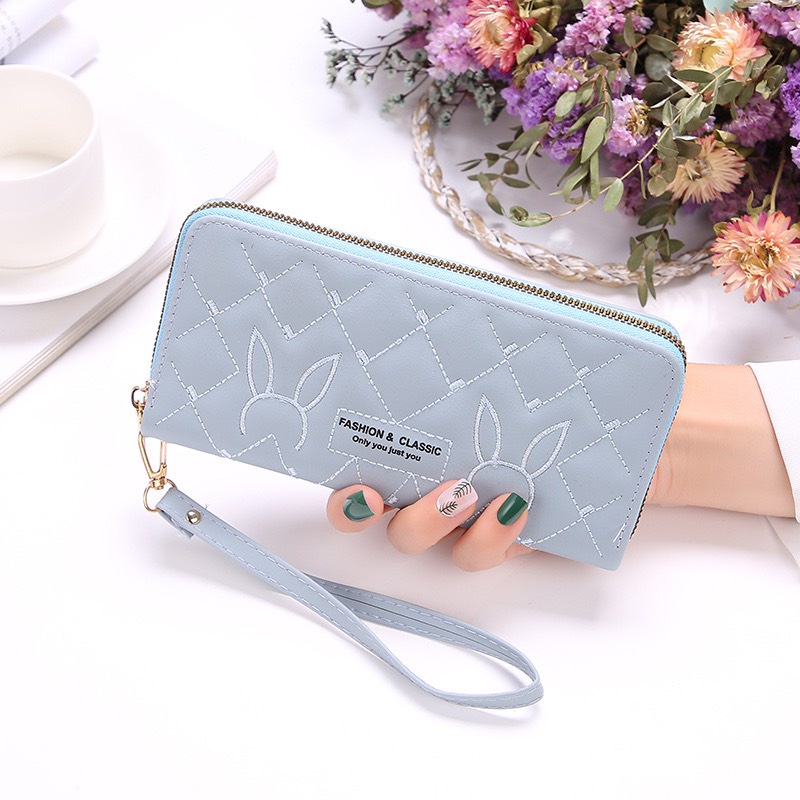 Ví Dài Nữ Cầm Tay Đan Chéo Thỏ V550 Cao Cấp Kiểu Dáng Sang Trọng Phong Cách Hàn Quốc - Hazo