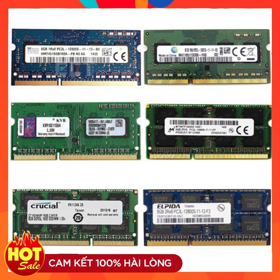 Ram laptop DDR3L 8GB Bus 1600 PC3L 12800s Nhiều Hãng Hàng Chính Hãng Bảo Hành 1 Năm