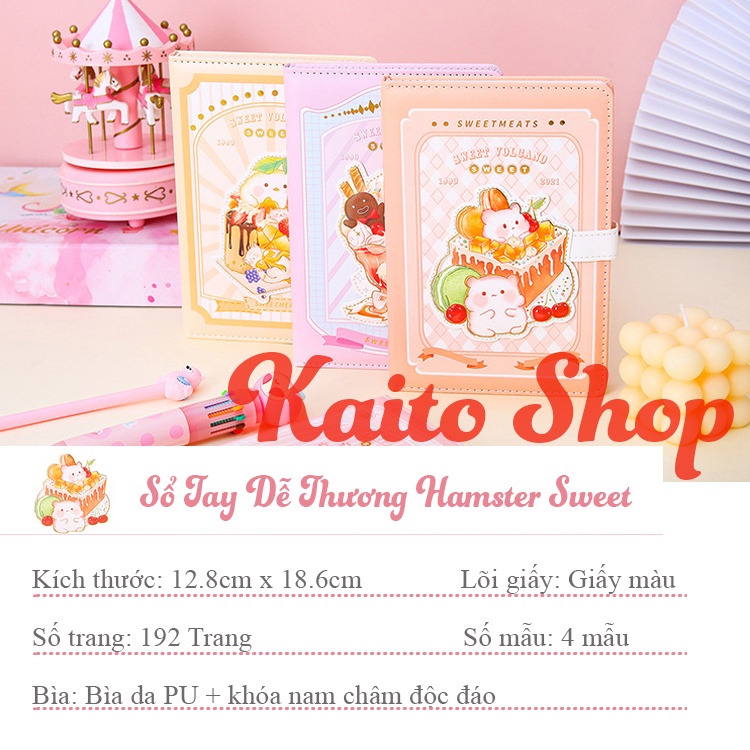 Sổ Tay A5 Hamster Sweet 196 - Sổ Tay Dễ Thương Bìa Da - Sổ Ghi Chép - Nhật Ký - Daily Planner