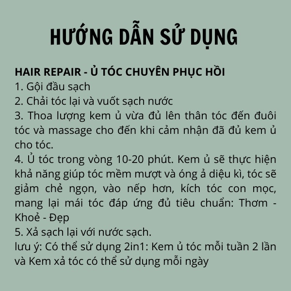 Kem Ủ Phục Hồi Tóc [CHÍNH HÃNG] HAIR REPAIR 300ml Giảm Xơ Rối - Mềm Mượt Tóc