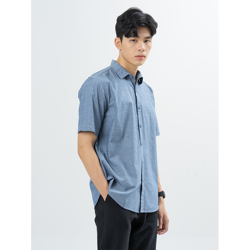 Áo Sơ Mi Nam Ngắn Tay Đẹp 4MEN SM017 Vải Oxford Cao Cấp | BigBuy360 - bigbuy360.vn