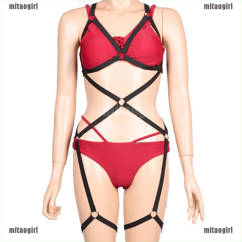 [🌸🌸Mitao] Black Whole Body New Women Body Harness Bra Cage Top Lingerie Adjustable Size [VN] | BigBuy360 - bigbuy360.vn