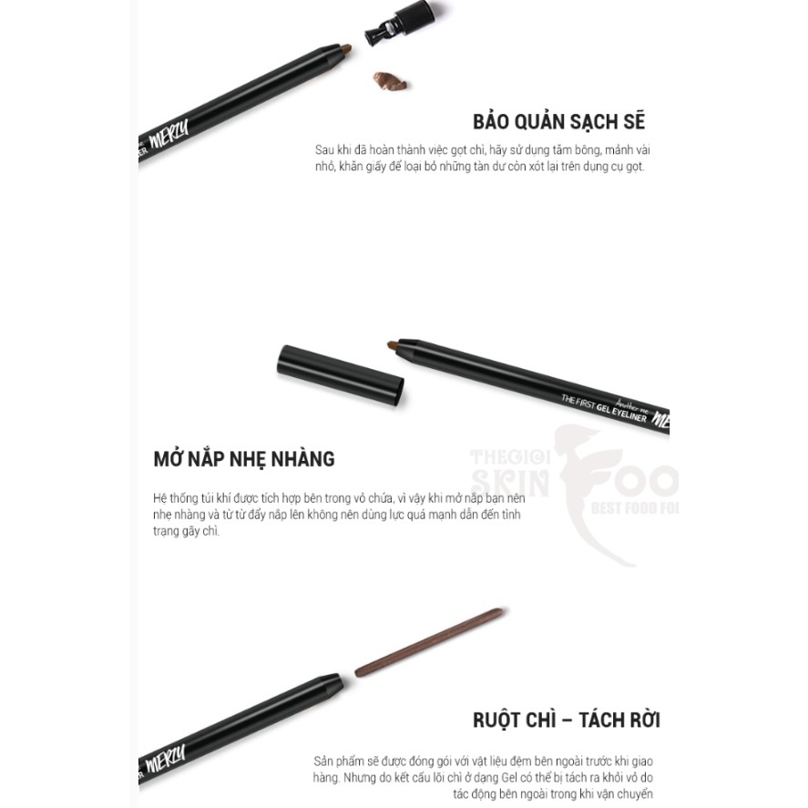 [Mã SKAMA8 giảm 8% đơn 300K] Chì kẻ mắt dạng gel lâu trôi, dễ kẻ Hàn Quốc Merzy Another Me The First Gel Eyeliner 0.5g